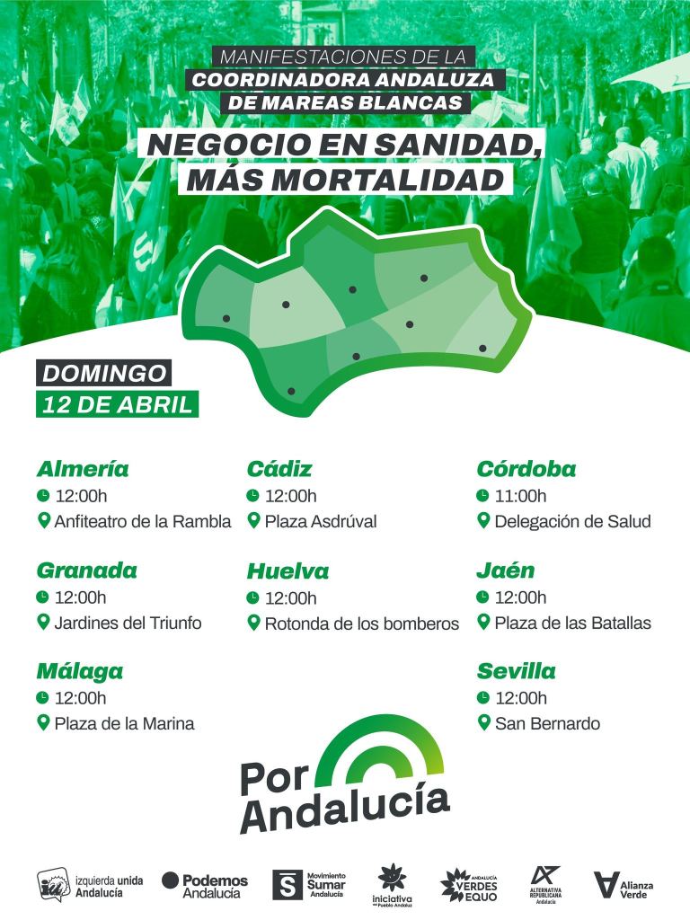 manifestación sanidad 12 de abril por Andalucía izquierda unida Vélez Málaga